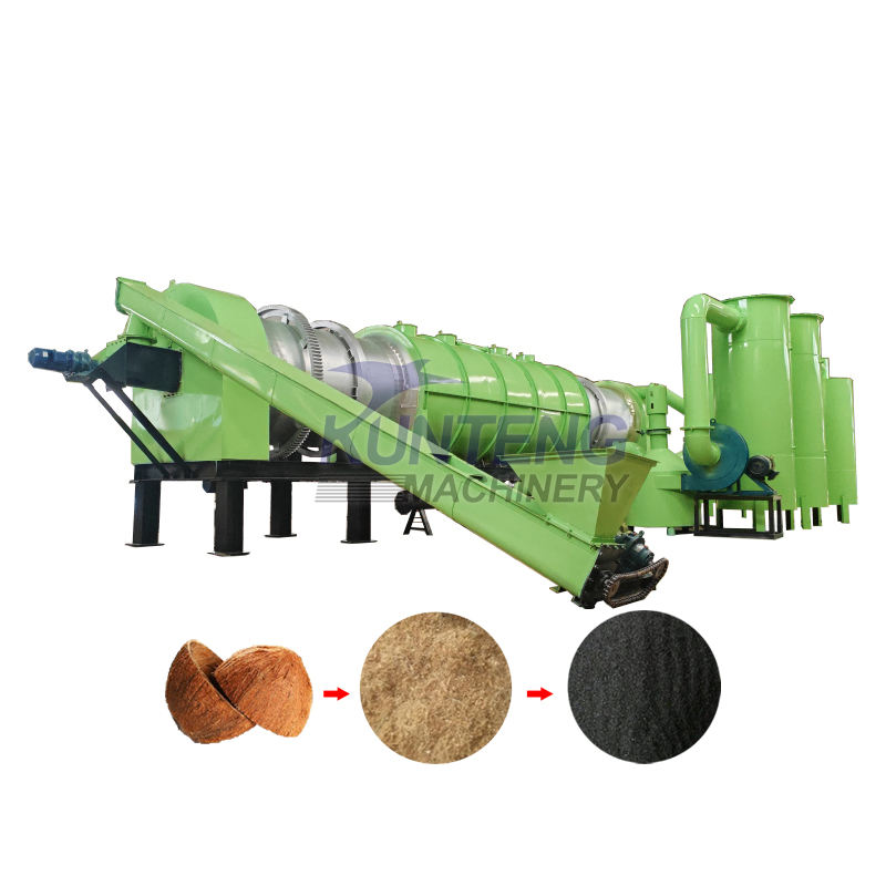 Rotary Carbonization Furnace Coconut Charcoal Manufacturing Machine Continuous Sawdust Carbonization Furnace - Feature: Automatic Feeding System
