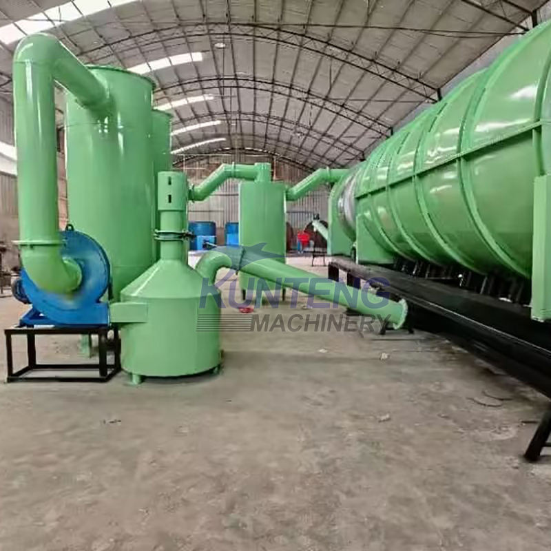 Rotary carbonization furnace coconut charcoal manufacturing machine continuous sawdust carbonization furnace