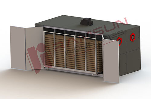 Industrial Horizontal Air Circulation Paper Core Drying Oven - Color: Grey