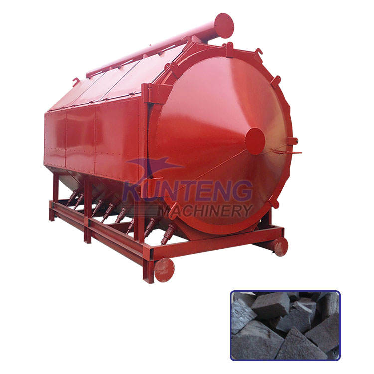 High temperature horizontal coconut shell charcoal making machine charcoal carbonization equipment furnace
