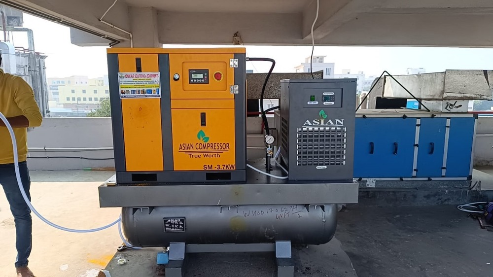 5Hp Asian Screw Compressor - Material: Mild Steel
