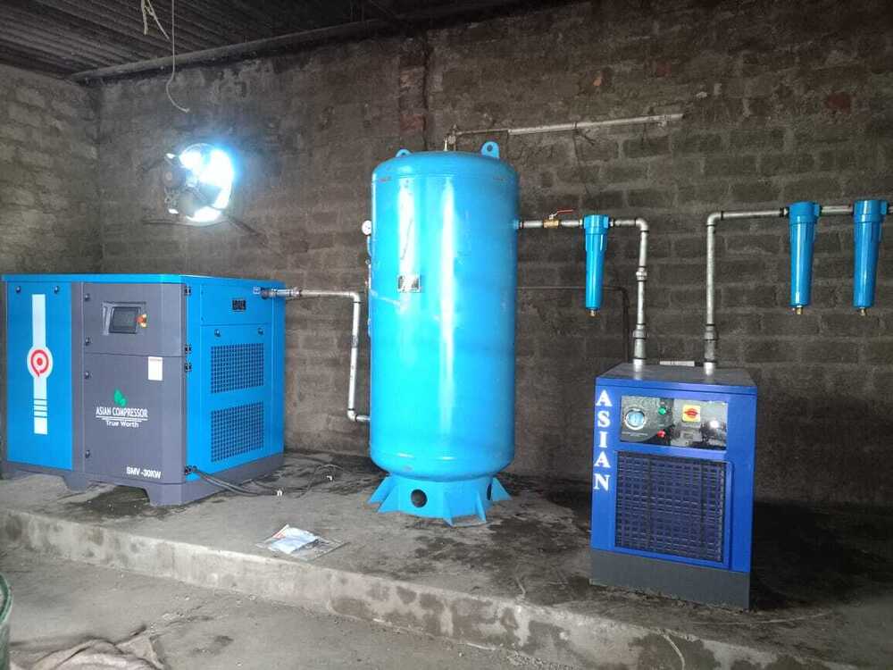 Indstrial Asian Screw Compressor Set - Color: Blue