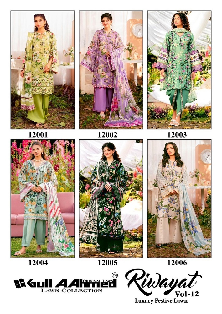 Gullahmed Riwayat Vol-12 karachi Dress Material