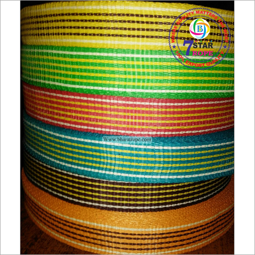 Light Weight Reprocess Plastic Niwar - Reprocessed Plastic, Varied Sizes, Multicolor (Green, Red, Blue, Black, Yellow) | 2-ply, Smooth Texture, Flat Strip For Cots, Chairs, Bags, And Woven Products