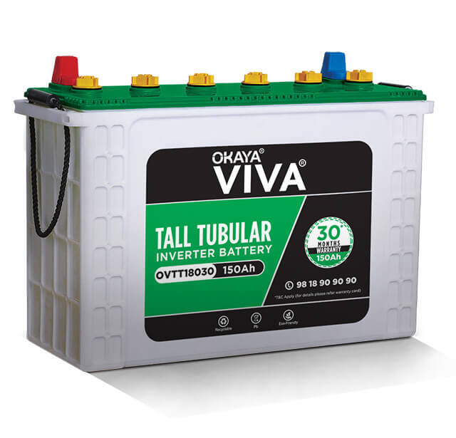 Okaya Ovtt18030 Tall Tubular Inverter Battery - Battery Capacity: <150Ah Ampere-Hour (Ah)