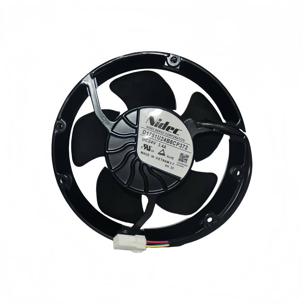 NIDEC D1751U24B8CP372 24V 3.4A Electric Free Standing Axial Flow Fan 3000rpm Speed Ball Bearing Cast Iron