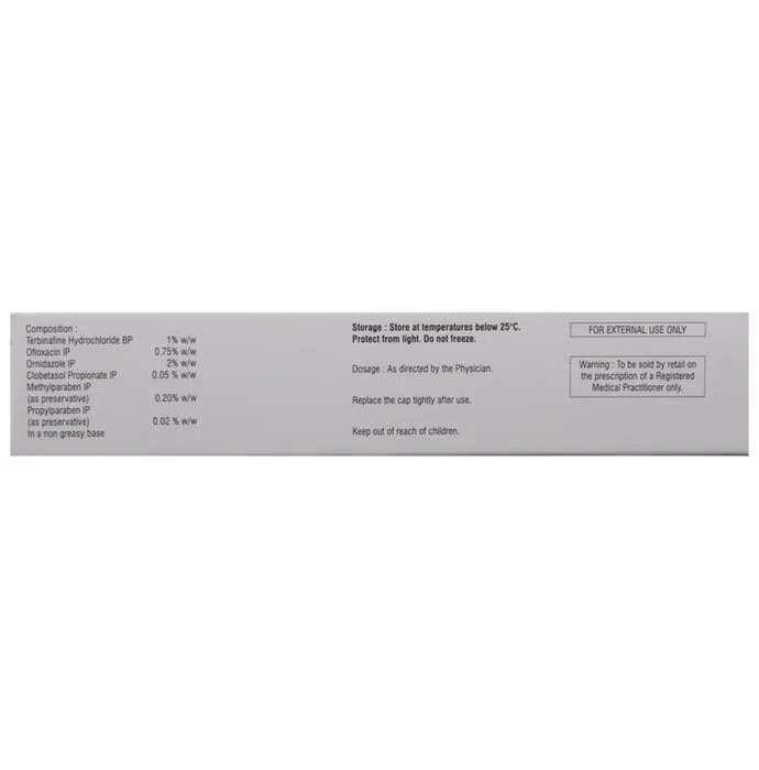 Ofloxacin, Ornidazole, Terbinafine HCI & Clobetasol Propionate Cream