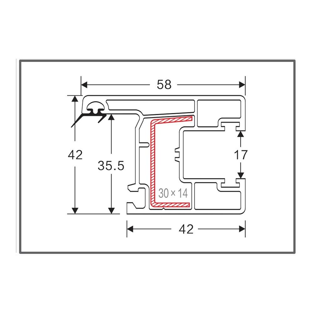 Ftk-013 58mm Window Sash - Color: White