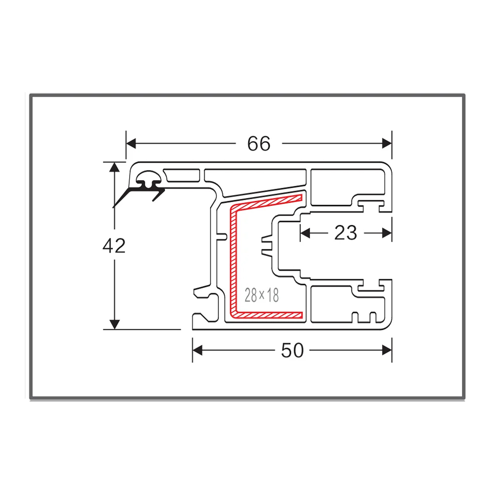 Ftk-014 66mm Window Sash - Color: White