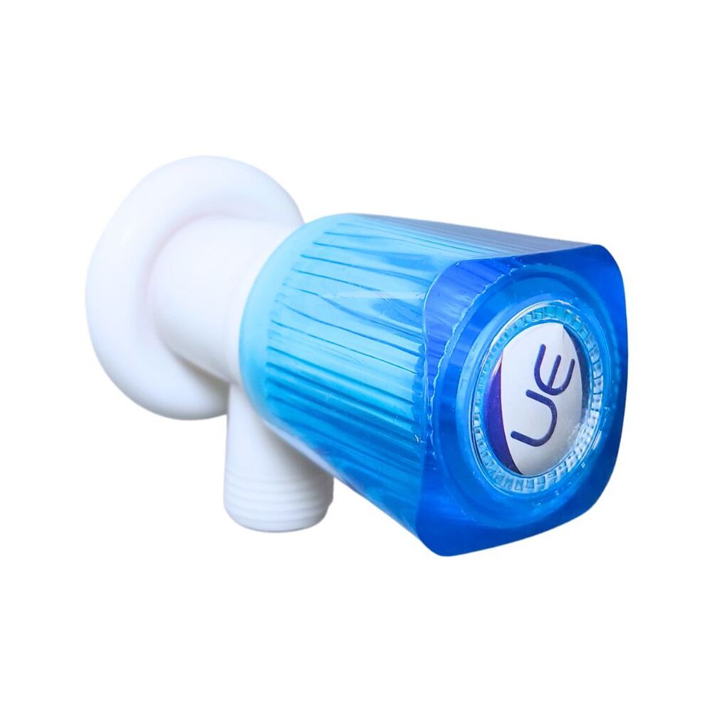 Ue 13 Square Crystal Angle Valve Cock - Color: White & Blue