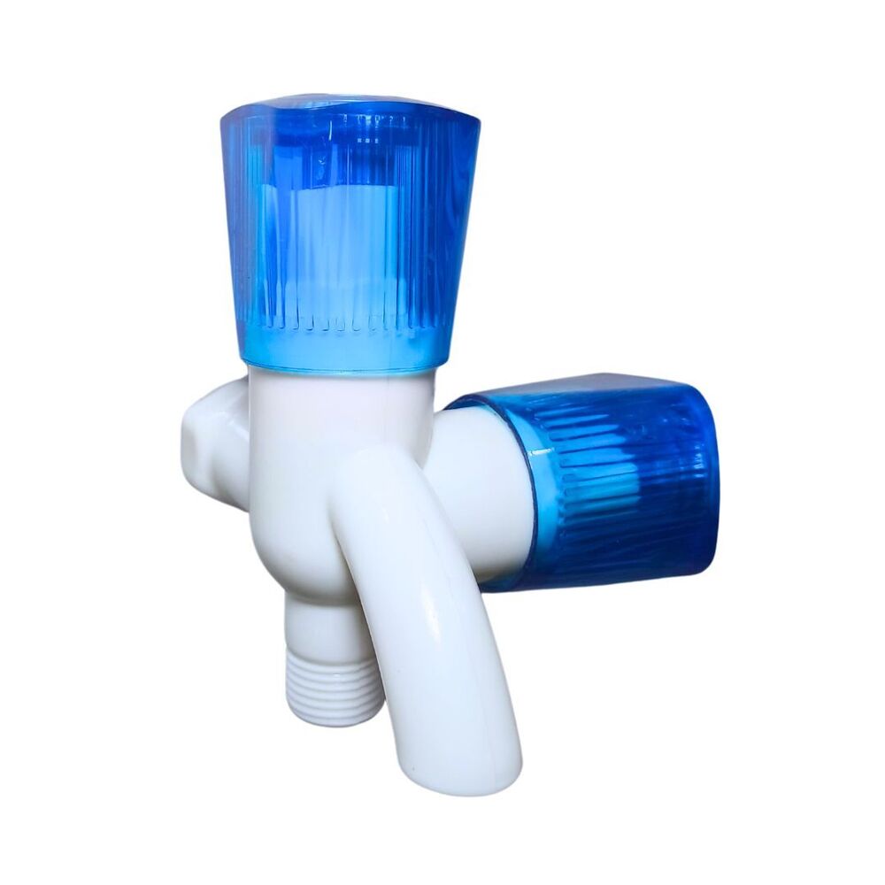 Ue 15 Square Crystal 2 In 1 Bib Cock - Color: White & Blue