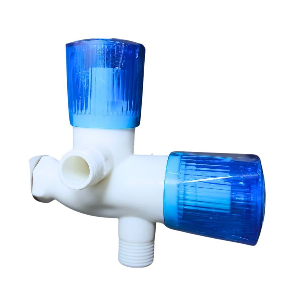 Ue 16 Square Crystal 2 In 1 Angle Cock - Color: White & Blue