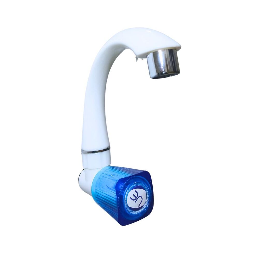 Ue 17 Square Crystal Sink Cock - Color: White & Blue