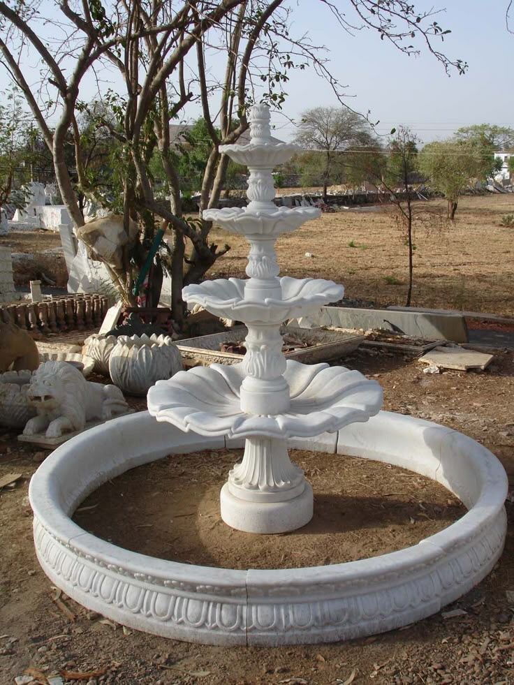 White Marble Water Fountain For Home - Color: As Per Requirement