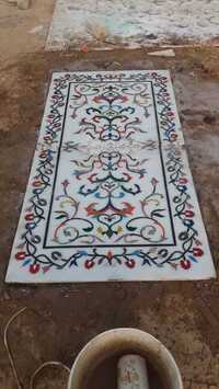 Mughal Floral Marble Inlay Flooring