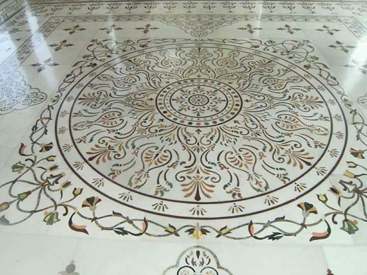 Persian Vine Marble Inlay Flooring - Color: Different Available