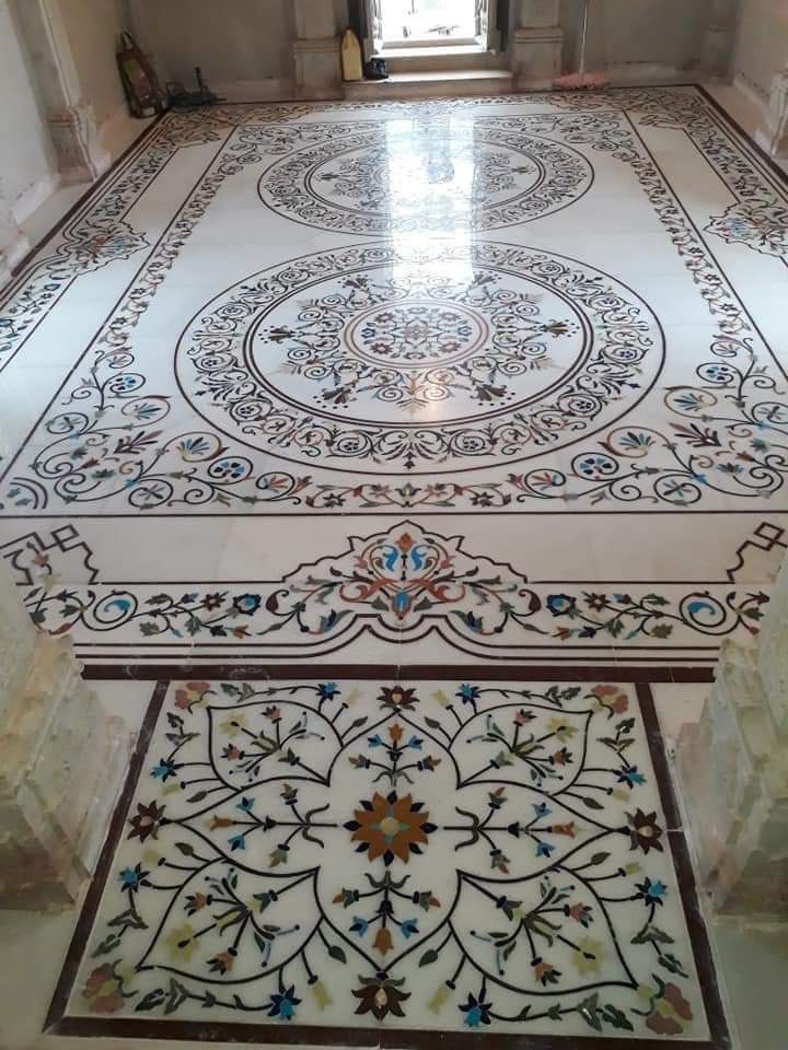 Vintage Mosaic Marble Inlay Flooring - Color: Different Available