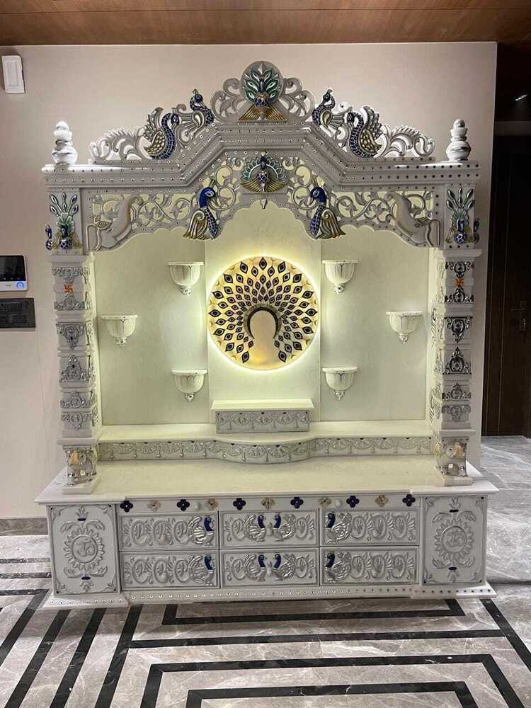 Classic Carved Marble Mandir - Color: Different Available