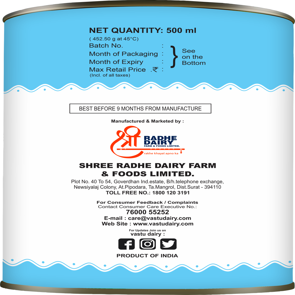 Buffalo Ghee Tin 500 Ml - Age Group: Old-aged