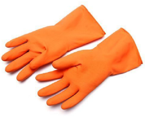 Rubber Hand Gloves - Color: Orange