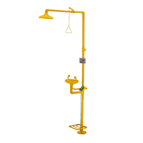 Safety Shower And Eye Wash With Pedal - Color: Yellow
