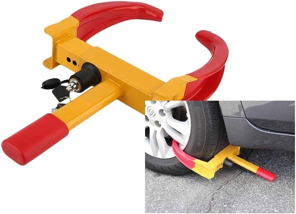 Wheel Lock Clamp - Color: Red And Yellow