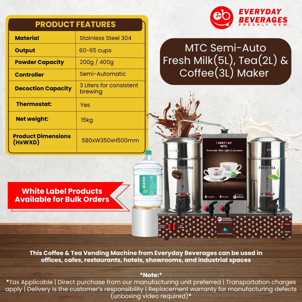 Mtc Semi Automatic Coffee Machine - Material: Stainless Steel