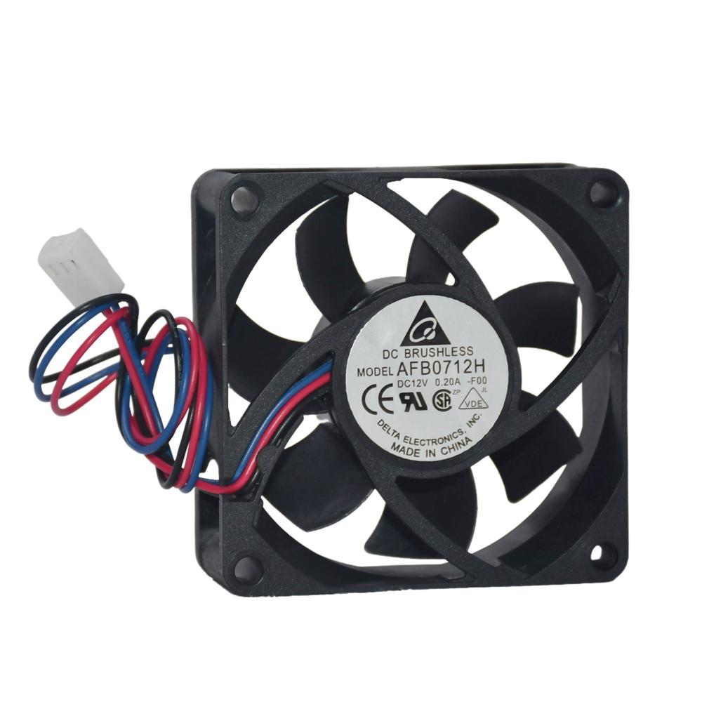 Delta AFB0712H Heater Ball 12V 0.29A 7025 7cm Cooling Fan with 3000rpm Speed Plastic Blade