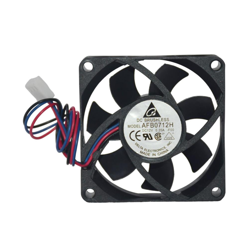 Delta AFB0712H Heater Ball 12V 0.29A 7025 7cm Cooling Fan with 3000rpm Speed Plastic Blade