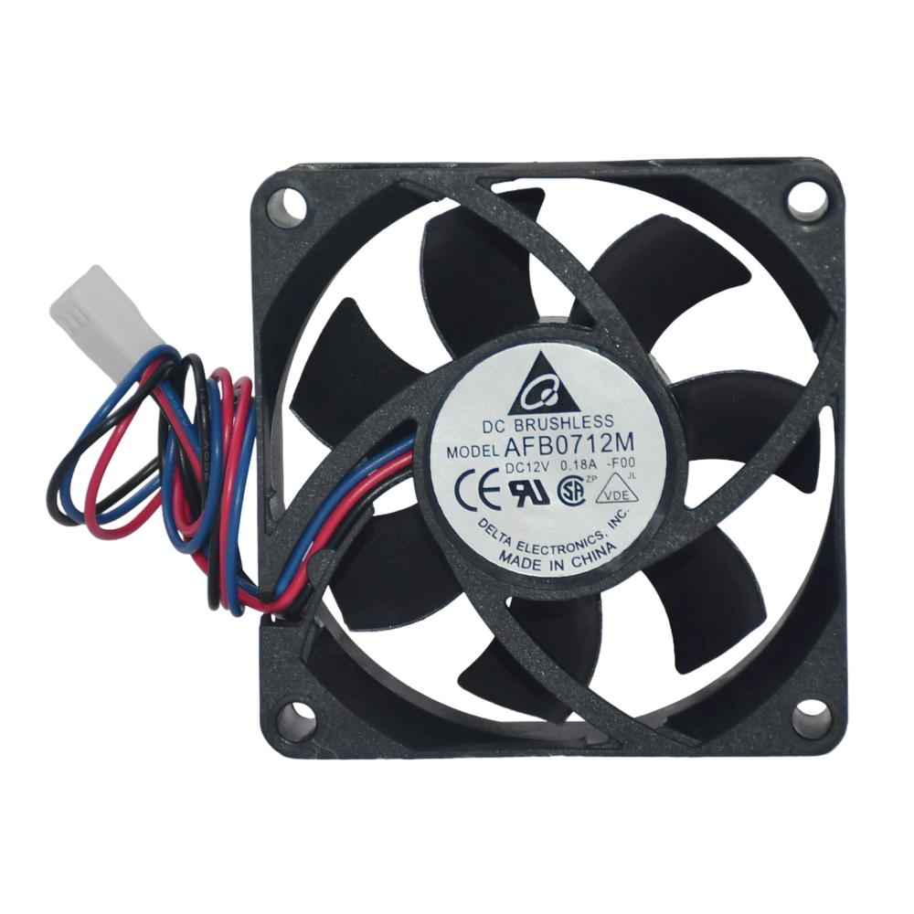 Delta AFB0712M 7025mm CPU Chassis Speed Fan 12V 0.18A 7Cm Plastic Blades Cooling Fan