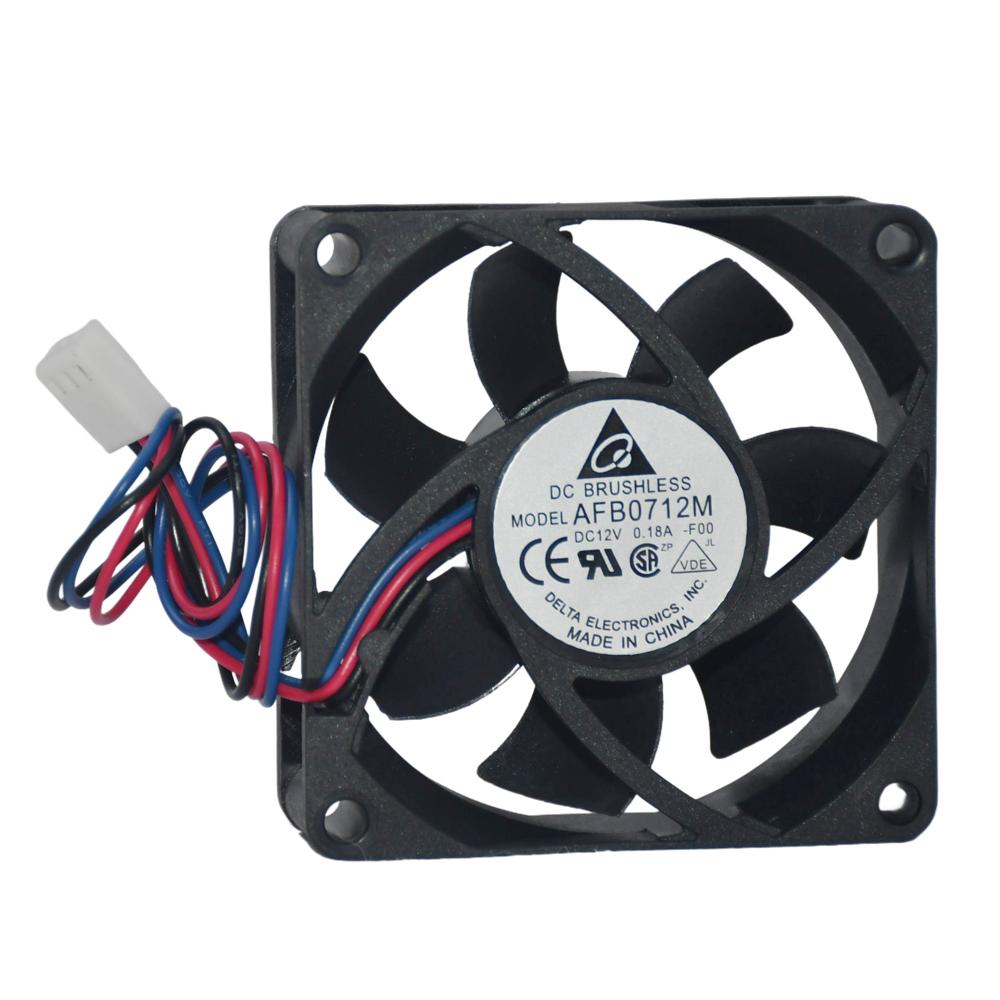 Delta AFB0712M 7025mm CPU Chassis Speed Fan 12V 0.18A 7Cm Plastic Blades Cooling Fan