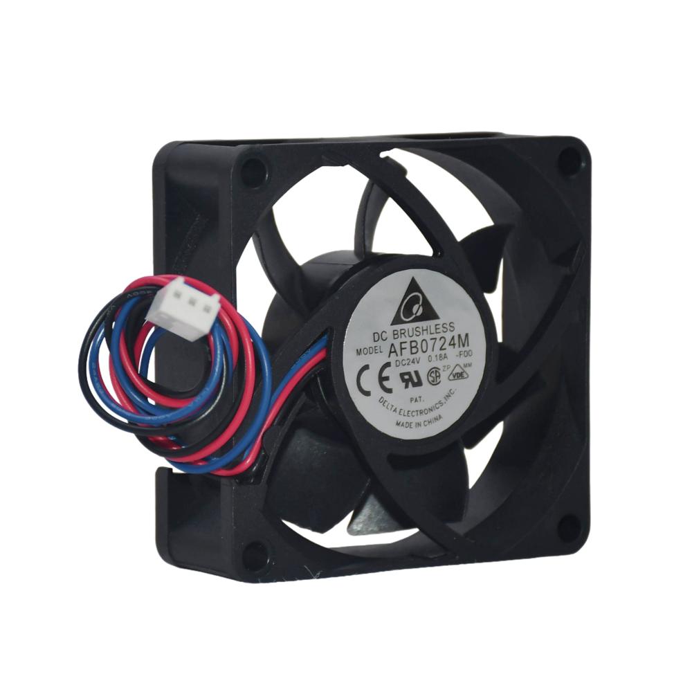 Delta AFB0724M 7025mm 24V 0.11A Cooling Fan Two-Wire Frequency Ball Bearing Plastic Blade Cooling Fan