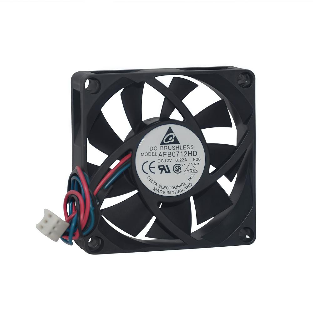 Delta AFB0712HD 7020mm 7cm 12V 0.22A 3-Wire Industrial Inverter Fan Double Ball Bearing Cooling Fan