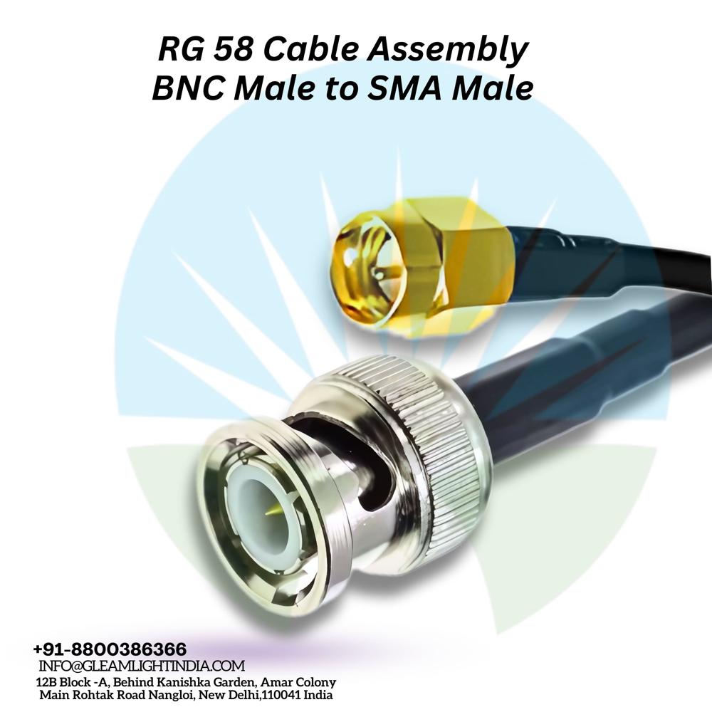 RF Cable Assembly SMA Male to BNC Male  in RG58