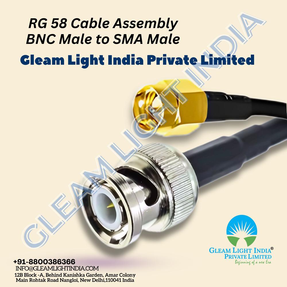 RF Cable Assembly SMA Male to BNC Male  in RG58