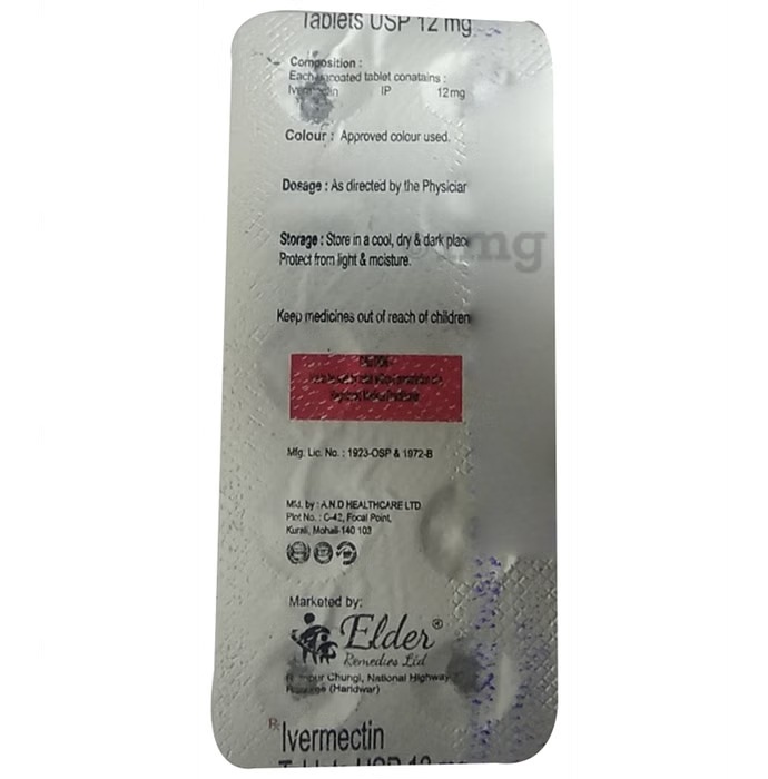 Ivermectin 12mg Tablets - Drug Type: General Medicines
