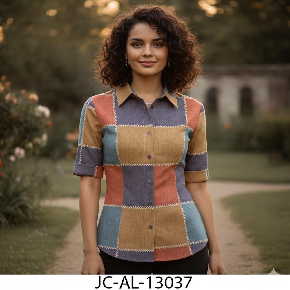 Multi-color Block Pattern Fabric - Application: Garment Making