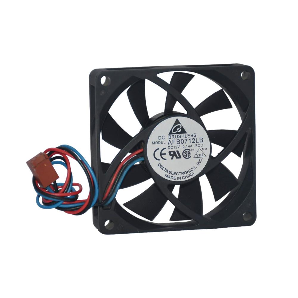 Delta AFB0712LB 12V 0.14A 7015 7CM 3-Wire Computer CPU Ball Bearing Industrial Electric Cooling Fan