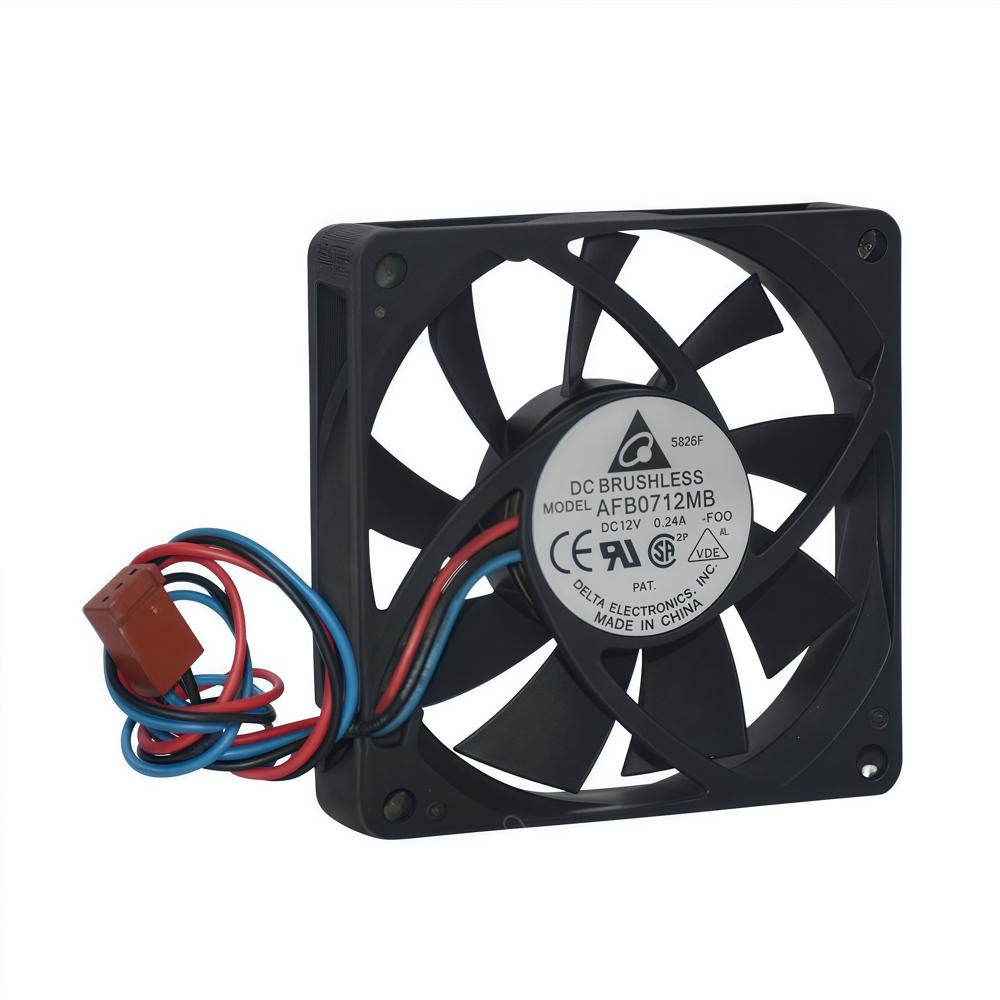Delta AFB0712LB 12V 0.14A 7015 7CM 3-Wire Computer CPU Ball Bearing Industrial Electric Cooling Fan