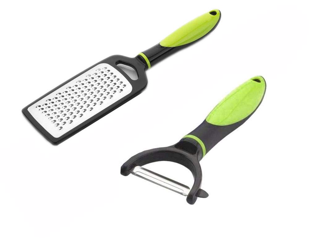 Plastic Vegetable Peeler - Stainless Steel & Plastic, Standard Size, Green, Sky Blue, Yellow | Ideal For Kitchen Use, Manual Power Source