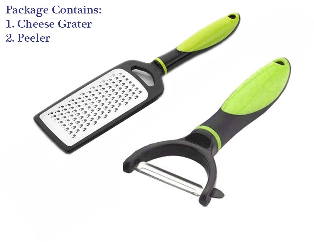 Plastic Vegetable Peeler - Stainless Steel & Plastic, Standard Size, Green, Sky Blue, Yellow | Ideal For Kitchen Use, Manual Power Source