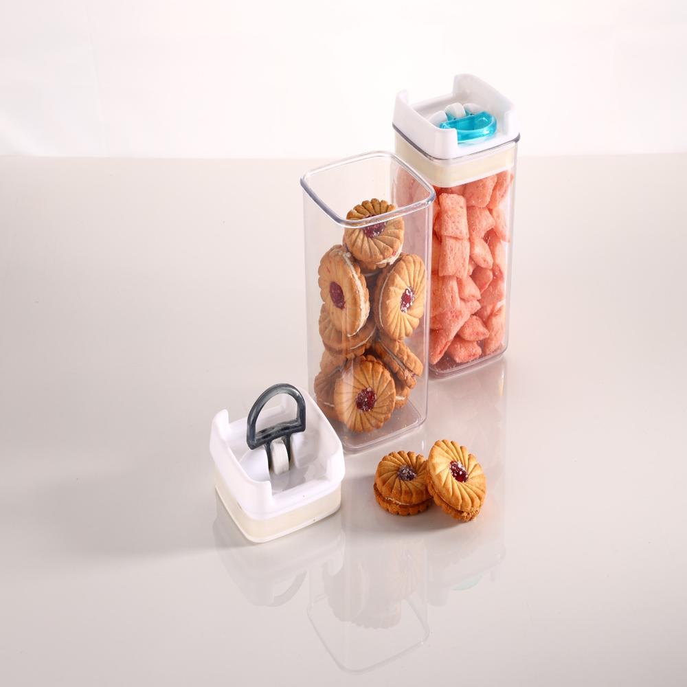 Klip Lock Airtight Storage Container 6 Pcs Set 250-400-500 Ml - Transparent Pet & Abs, Square Shape, 120-140 Grams Weight, 1 Compartment