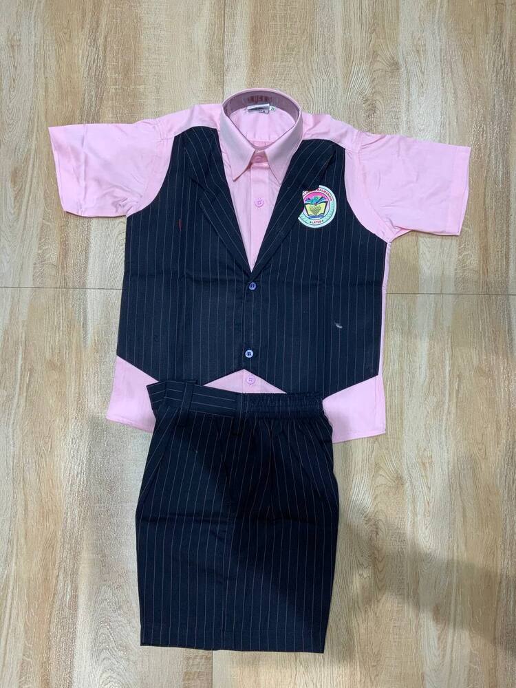 Boys Cotton Pre School Uniform - Color: Multicolor