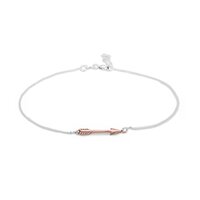 Arrow Charm Silver Anklet With Rose Gold Plating