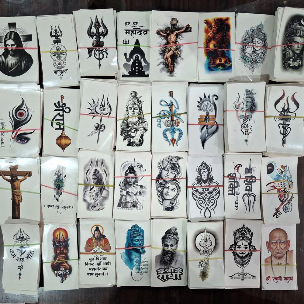 Lord Shiva, Krishna, Hanuman Ji And God Temporary Tattoo Sticker For Male And Female Tattoo Sticker - Color: Black