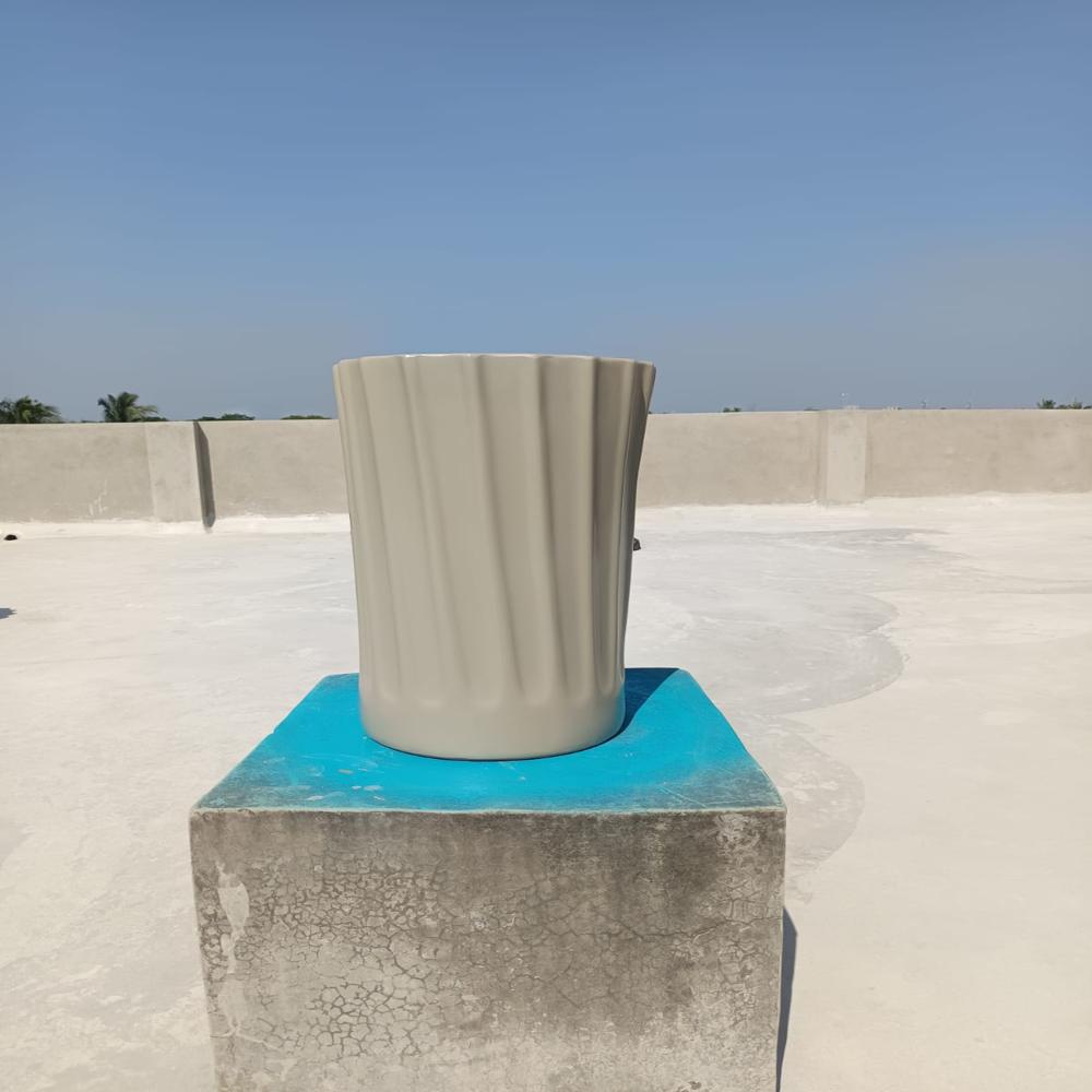 FRP Round Blue Flower Pot