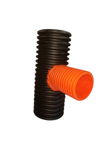 Hdpe Dwc Reducer Tee 6 Inches - Color: Black And Orange