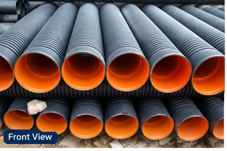 Hdpe Dwc Sewerage Id 600 Mm Sn8 Class Pipe - Color: Black