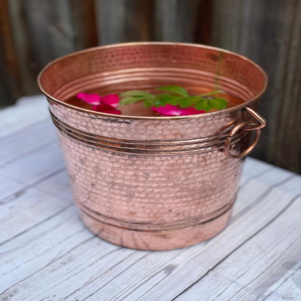 Metal Tub Wine Beer Chiller Bar Ice Beverage With Hammered Design