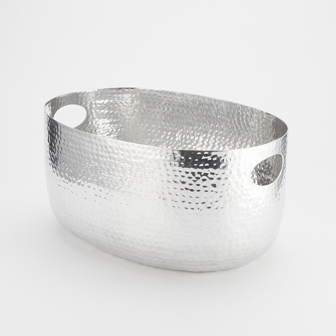 Silver Polished Stainless Steel Hammered Copper Metal Ice Tub Cheapest Rate - Product Type: Bar Accessories